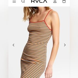 New RVCA Bianca striped bodycon midi dress
